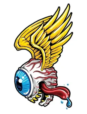 NEW LETHAL THREAT WINGED MONSTER EYEBALL MINI DECAL STICKER 3.5 X2.25  RC00247 • $3.95