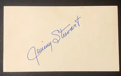 JAMES JIMMY STEWART Hand Signed Autographed Index Card 3.25 X  5.25  • $215