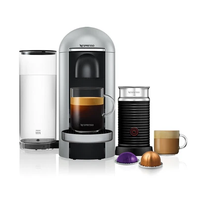 $369 • Buy Nespresso Vertuo Plus Deluxe Silver Round Top Coffee Machine & Aeroccino3