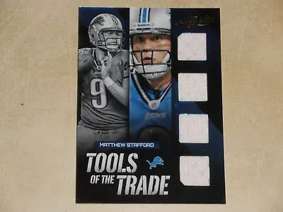 2012 Panini Absolute Tools Of The Trade Black Quad Jersey Matthew Stafford 02/10 • $3.25