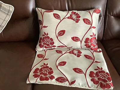 Pair Jacquard Floral Cushion Covers 20 X 14 In  • £12
