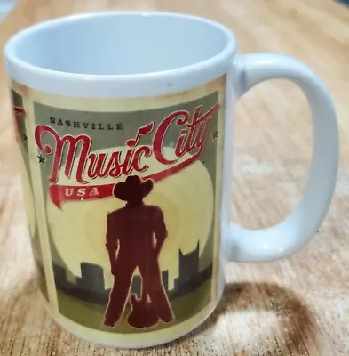 Nashville Music City USA Coffee Mug Cup 14 Oz Country Western Guitar Cowboy • $15.99