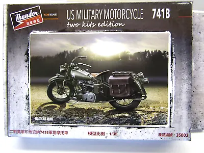 Thunder Model 1:35 Scale US Military Motorcycle Indian 741B 2 Kits Edition 35003 • $69.95
