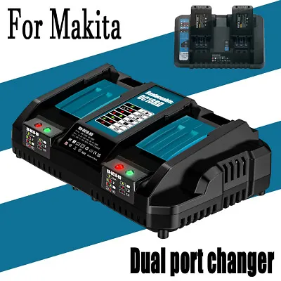 For Makita Battery Charger DC18RC Dual Port Rapid Charger BL1830B Bl1860 Charger • £25.99