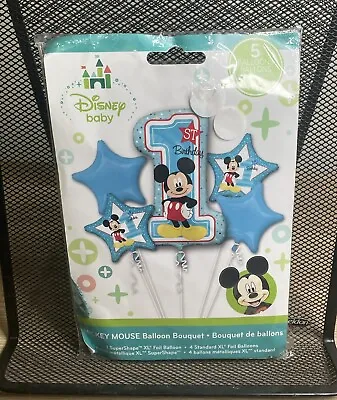 Mickey Mouse 1st Birthday Balloon Age 1 Birthday Party Decorations Pack Of 5 • $15