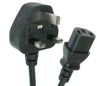 2.5m Kettle Lead Power Long IEC Cable 3 Pin UK Plug PC Monitor TV C13 Cord Metre • £5.49