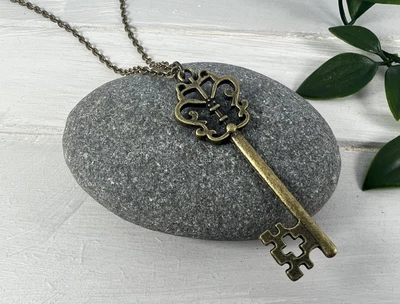 £3.99 • Buy Bronze Plated Ornate Key 18  Necklace New In Gift Bag 21st