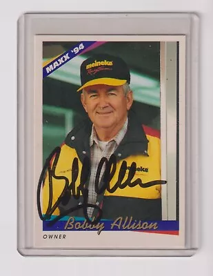 1994 Maxx #102 Signed By Bobby Allison • $4.95