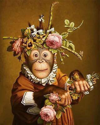 MonkeyflowersHand-painted Animal Art Oil Painting Wall Decor Canvas 36  • $68.99