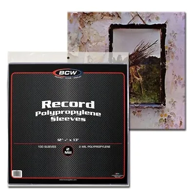 33 RPM 1/3 Vinyl Record Sleeves Protector 2 Mil Poly Holders 100 BCW Storage Bag • $19.47