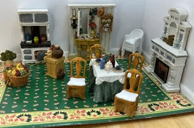 Dollhouse Furniture “Bristol Kitchen” 13ct Set Vtg Popular Imports Polystone • $39.99