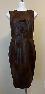 Vince Camuto Brown Faux Leather Sheath Dress Size 8 • $35