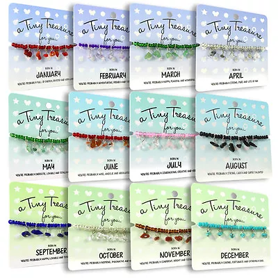 £4.25 • Buy TINY TREASURES - Birthstone Bracelet Birthday Month Gift Bead And Gemstone 