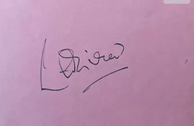 LAURENCE OLIVIER FILM Hand Signed Pink Paper BECKETT • £125