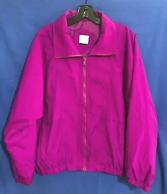 VTG CHEETAH MERVYNS Lined Lightweight ZIP-UP WINDBREAKER Jacket/Coat MAGENTA  M  • $5.25