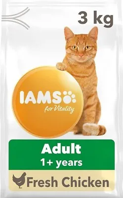 IAMS Complete Dry Cat Food For Adult 1+ Cats With Chicken 3 Kg • £12.50