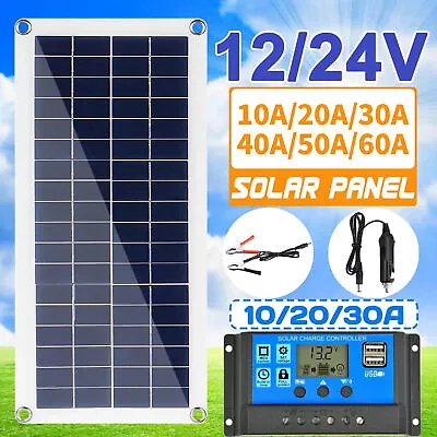 £19.99 • Buy 300W Solar Panel Kit 12/24V 30A/40A Battery Charger Controller Caravan Boat UK