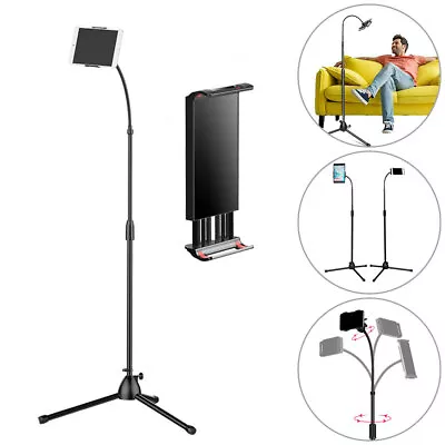 Tripod Floor Stand Holder Adjustable Gooseneck For IPad IPhone Tablets Universal • £26.41