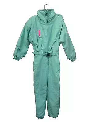 Vtg Ski Suit Womens Size 8 Snowsuit Snow Bib Apres Franz Klammer 80s 90s Green • $120