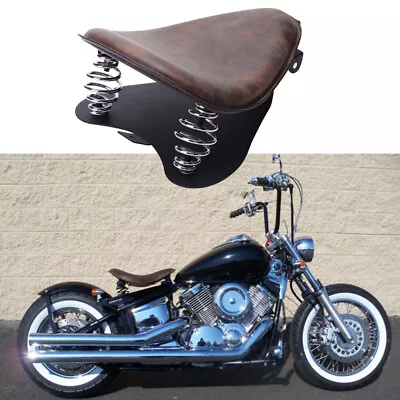 $65.06 • Buy For Yamaha V Star 250 650 950 1100 1300 Bobber Spring Solo Seat Base Aged Brown