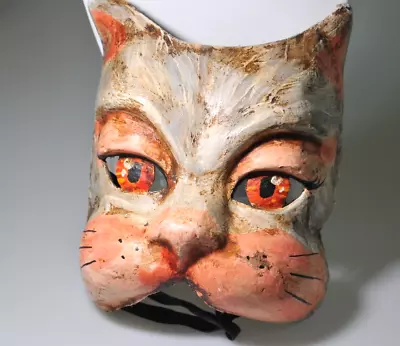 Hand Painted Mask CAT Masquerade Ball Party Theatre Mardi Gras Wall Decor SR5 • $24