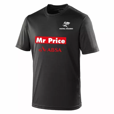 NATAL SHARKS Rugby Performance T-shirt [black] • £21.80