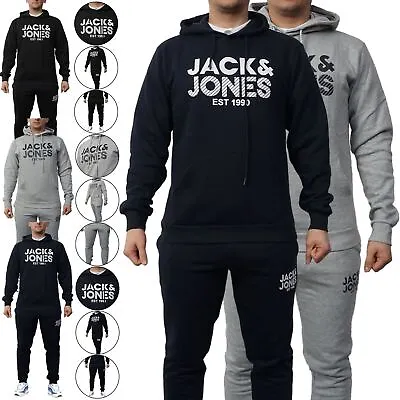 Jack & Jones Mens Tracksuit Fashion Front Designer Hoodie Slim Jogging Bottoms • £18.99