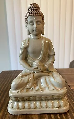 Sitting Meditation Buddha In Lotus Pose Desk Shelf Statue Figurine 8” • $19