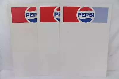 3 Vintage NOS Pepsi Collectable Cardboard Menu Board 21  X 14  Sheet Rare Old • $39.99