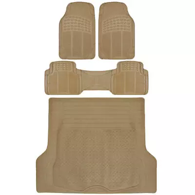 4pc Beige Heavy Duty Floor Mats Cargo Liner Utility Pads Set - All Weather⭐⭐⭐⭐⭐ • $53.95