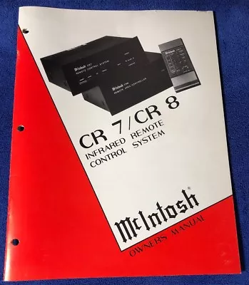 MCINTOSH CR 7/ CR 8 REMOTE CONTROL SYSTEM ORIGINAL OWNER'S MANUAL M240x • $14.95