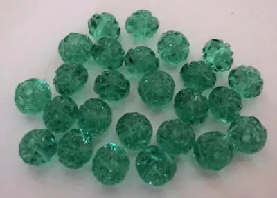 25 5/6mm Czech Glass Small Rosebud Beads: Emerald • $2.23