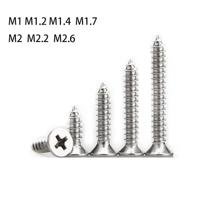 M1-M2.6 Phillips Pozi Countersunk Self Tapping Screws A2 Stainless Steel Tappers • £1.39