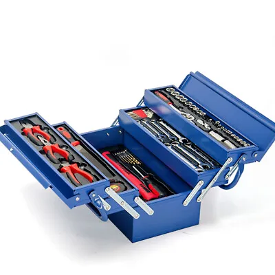 BULLET 118pc Tool Kit Box Set Metal Spanner Organizer Socket Household Toolbox • $136.09