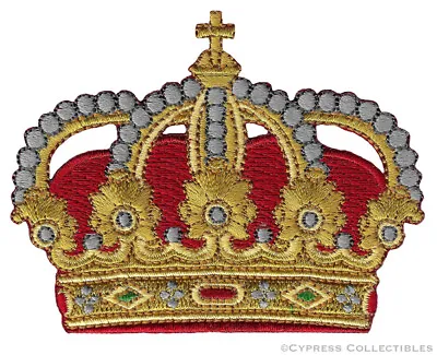 $5.99 • Buy KING QUEEN CROWN Iron-on PATCH New EMBROIDERED ROYAL FAMILY EMPEROR APPLIQUE New