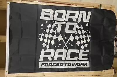 Born To Race Flag FREE SHIP NASCAR Sprint Car Beer Dirt Racing USA Sign 3x5’ • £19.41