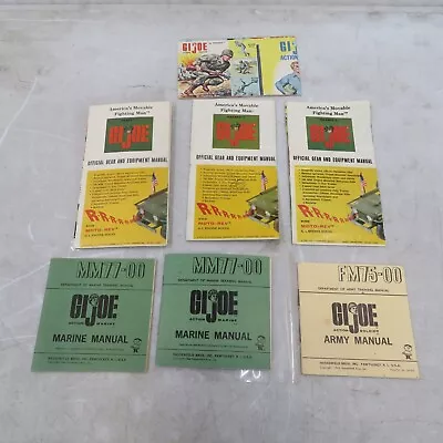 Vintage GI Joe Army Marine And Manuals Lot Of 7 • $29.99