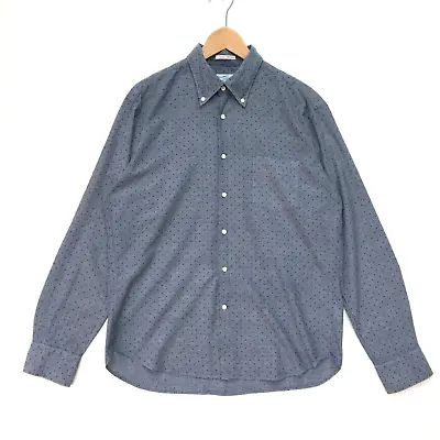 £39.99 • Buy GANT Rugger Men's Selvage Madras Polka Dot Long Sleeve Shirt LARGE Grey
