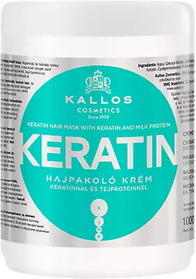 Kallos Keratin Hair Mask For Dry Damaged Hair With Keratin & Milk Protein 1000ml • £10.08