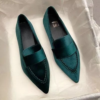 Women Flats Ballet Dance Pointed Toe Sandals Shoes Loafers Shoes Suede • $8.79