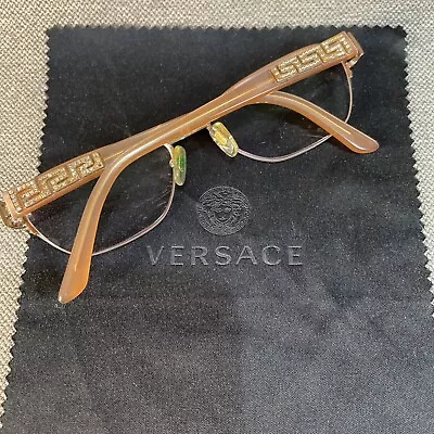 Vintage Versace MOD. 1215-B 1052 Matte Peach /Gold Eyeglasses Frames | 53-16-135 • $39.50