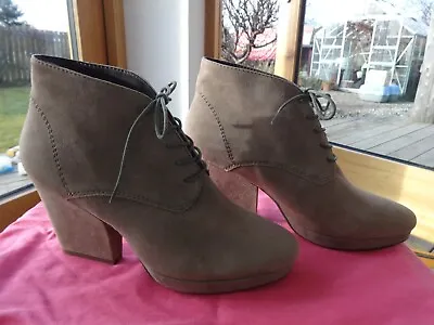 Cara London Beige Suede Lace Up Ankle Boots Size 40 • £8
