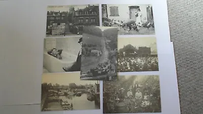 7 X Postcards Hop Picking Goosefair Devon  Pub Railway Laurel & Hardy Repro's • £1