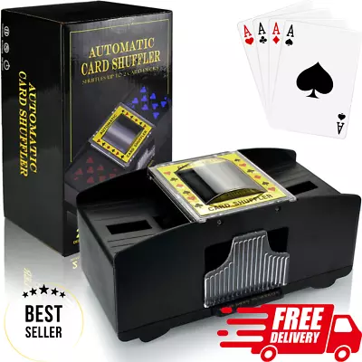 Card Shuffler Automatic Deck Poker Casino Machine Play Shuffling Cards Battery • $26.70