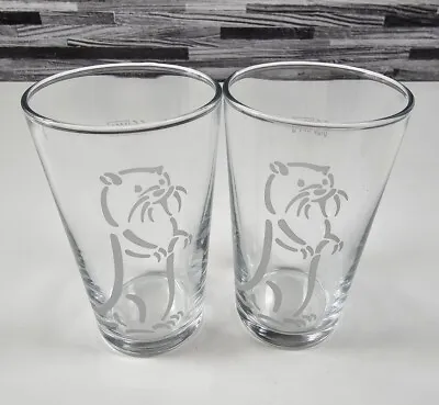 Otter Brewery HALF PINT Glass X 2 Beer Ale Exeter Honiton Devon Pub  Collectible • £12.99