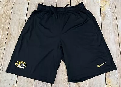 Mens Nike Dri Fit Missouri Tigers Mizzou Black Athletic Shorts Size Medium  • $15