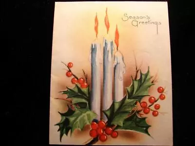 Vintage  Candles And Berries!!  Christmas Greeting Card • $0.99