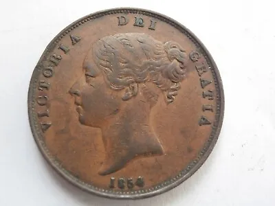 GB Antique Copper Coin Victoria Penny 1854 Nice Example • £24.95