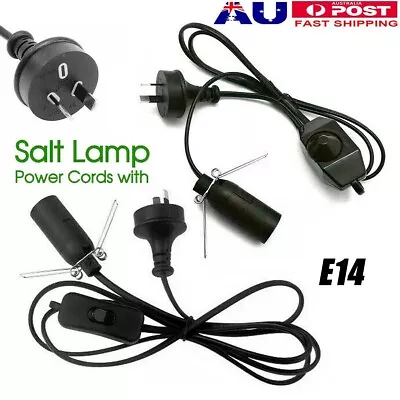 Salt Lamp Power Cord Cable Dimmer ON/OFF Button Control Switch E14 Bulb Light • $28.99