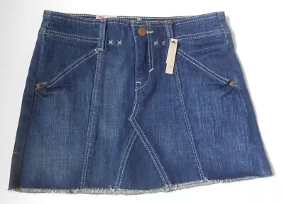 Levi's ~ Western Stitch Raw Hem Women's Size 24/25 (0) Denim Jean Skirt $38 NWT • $10